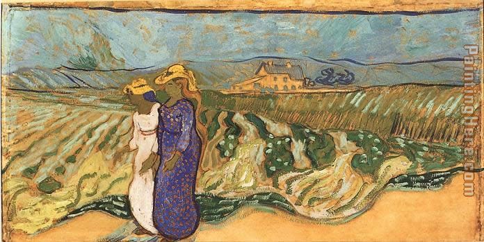 Vincent van Gogh Deux femmes traversant un champ 1890